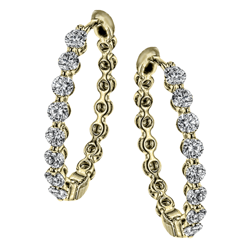 Hoop Earrings in 18k Gold with Diamonds - Simon G. Jewelry