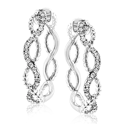 Hoop Earrings in 18k Gold with Diamonds - Simon G. Jewelry