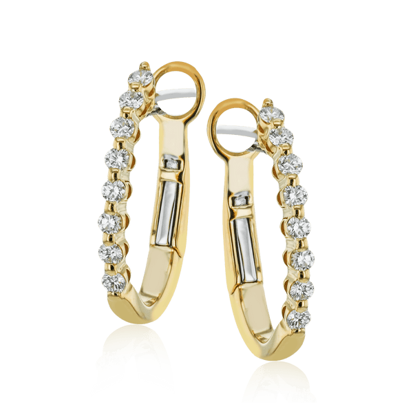 Hoop Earrings in 18k Gold with Diamonds - Simon G. Jewelry