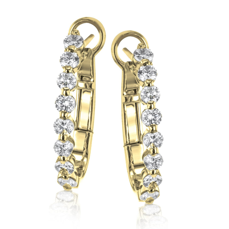 Hoop Earrings in 18k Gold with Diamonds - Simon G. Jewelry