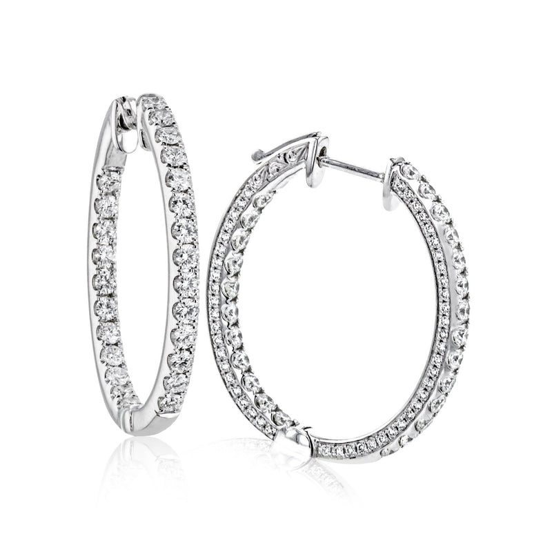 Hoop Earrings in 18k Gold with Diamonds - Simon G. Jewelry