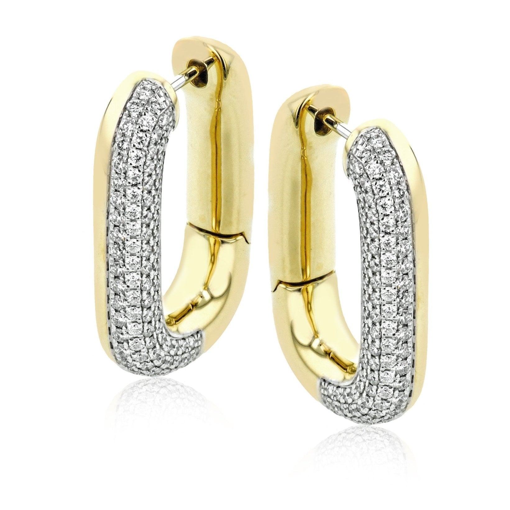 Hoop Earrings in 18k Gold with Diamonds - Simon G. Jewelry