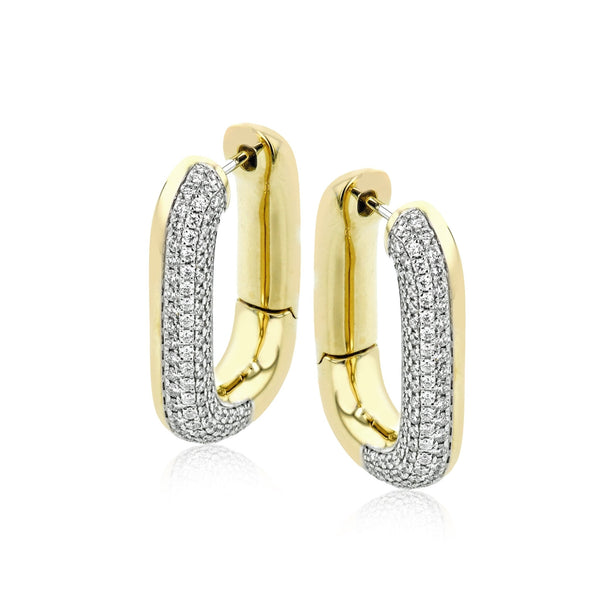 Hoop Earrings in 18k Gold with Diamonds - Simon G. Jewelry