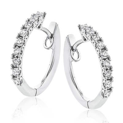 Hoop Earrings in 18k Gold with Diamonds - Simon G. Jewelry