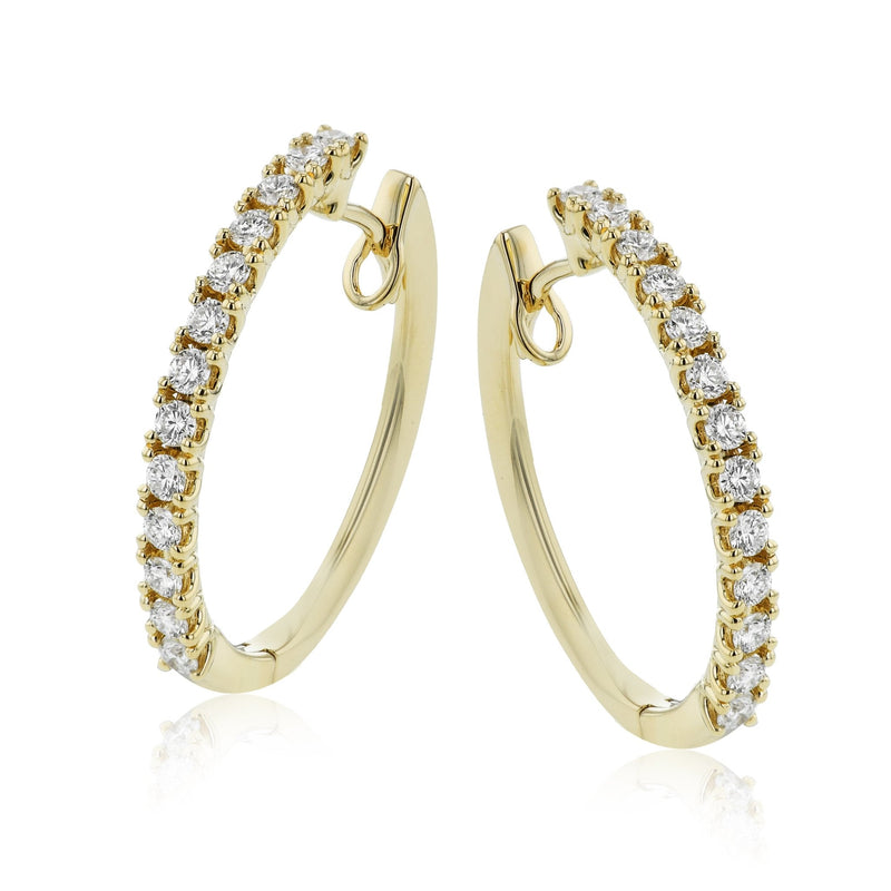 Hoop Earrings in 18k Gold with Diamonds - Simon G. Jewelry