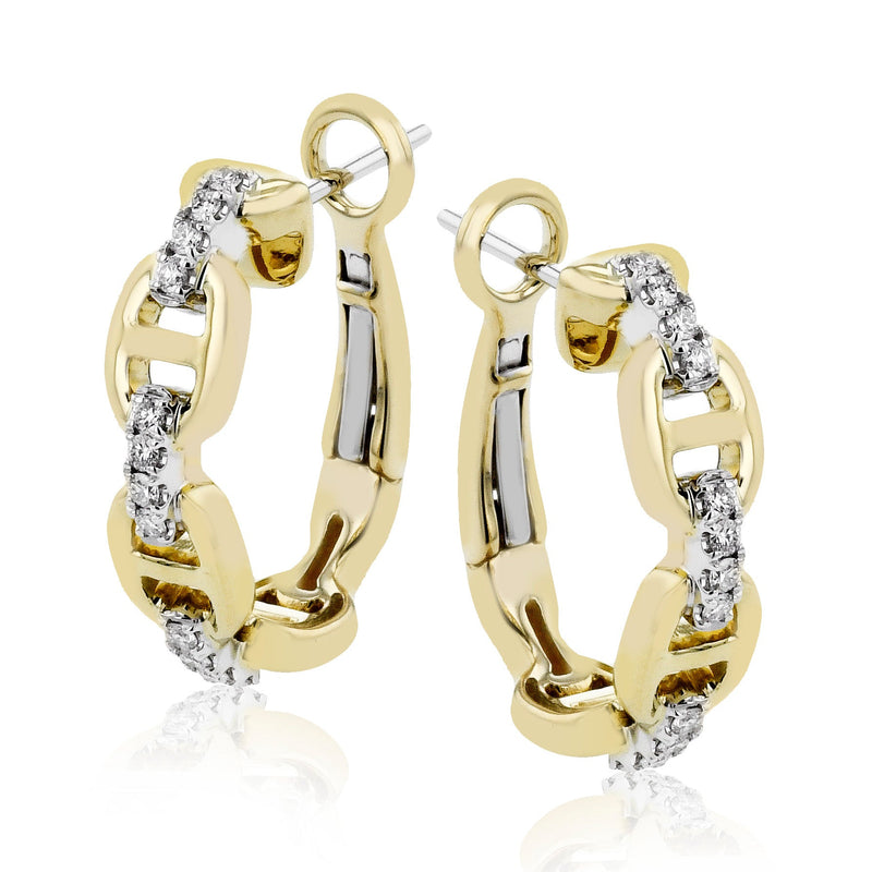 Hoop Earrings in 18k Gold with Diamonds - Simon G. Jewelry