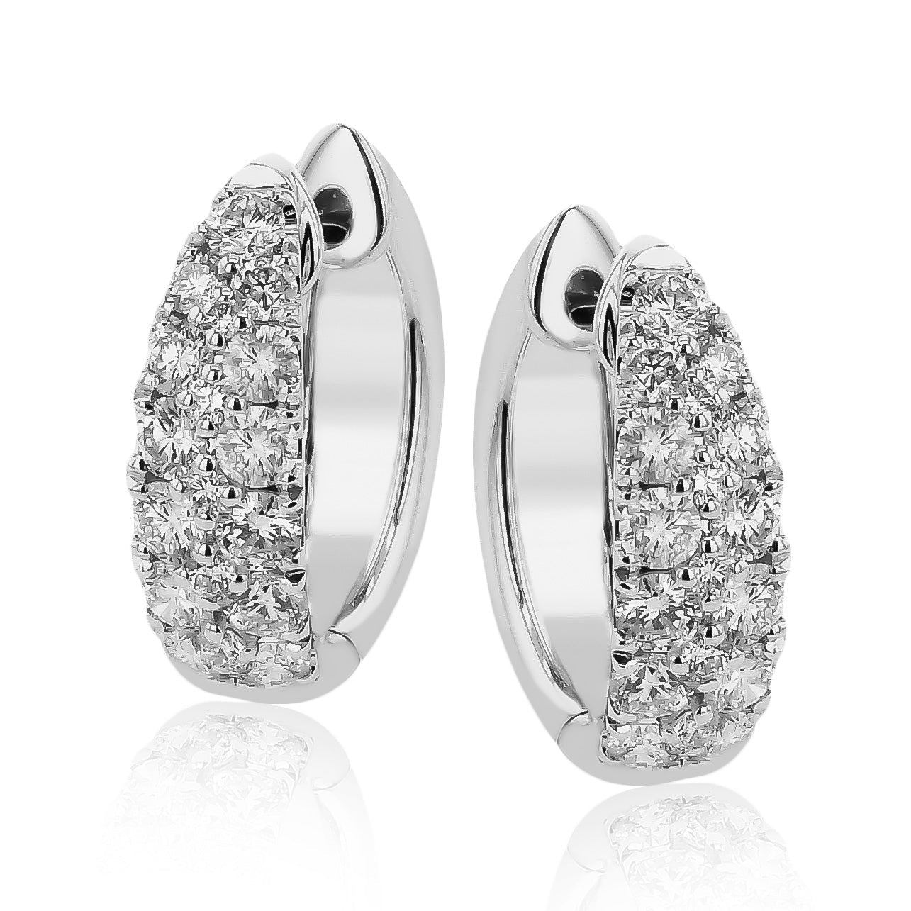 Hoop Earrings in 18k Gold with Diamonds - Simon G. Jewelry