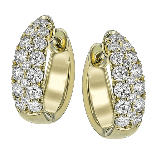 Hoop Earrings in 18k Gold with Diamonds - Simon G. Jewelry