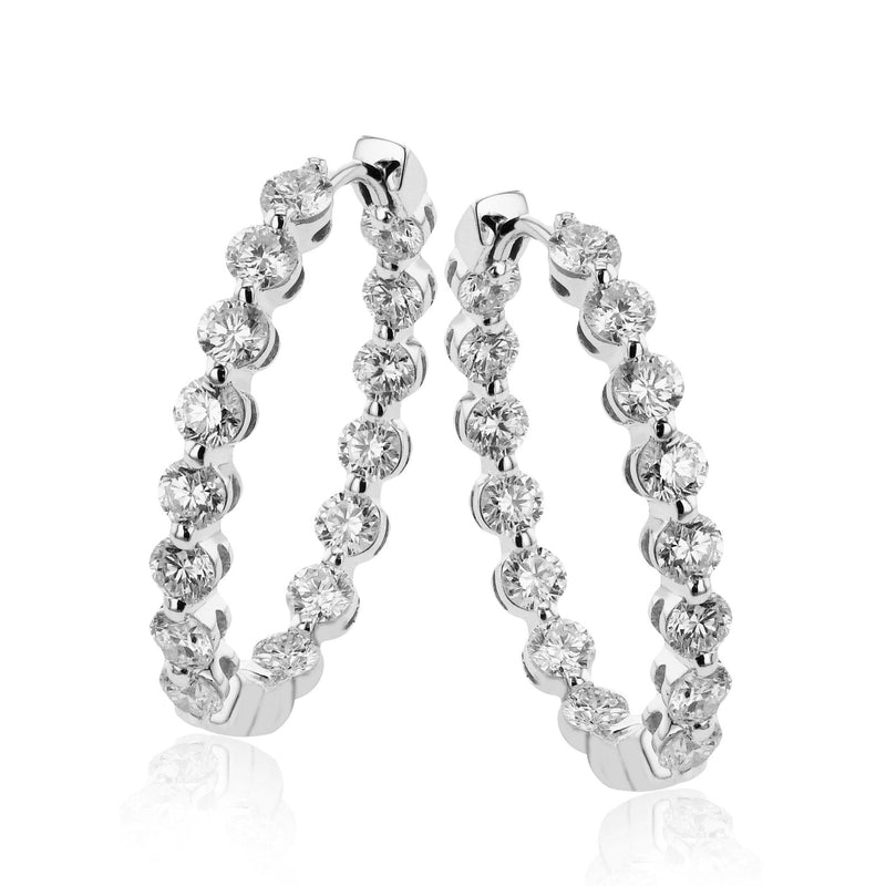 Hoop Earrings in 18K Gold with Diamonds - Simon G. Jewelry