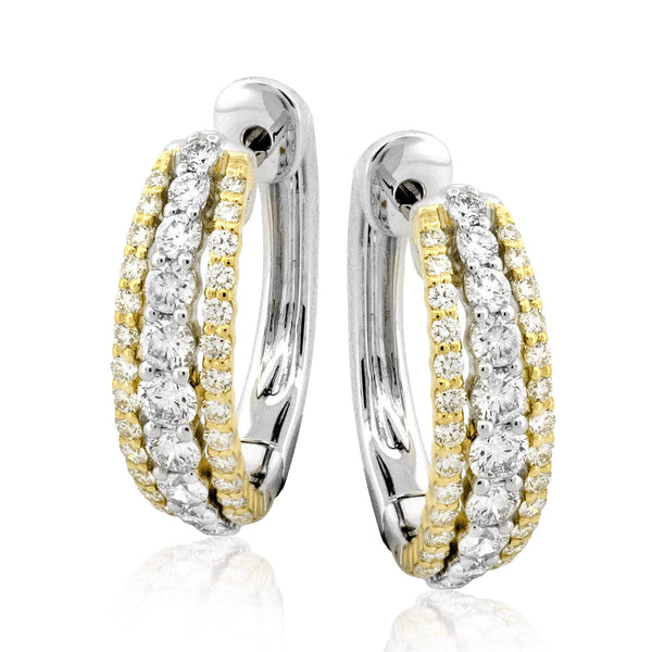 Hoop Earrings in 18k Gold with Diamonds - Simon G. Jewelry