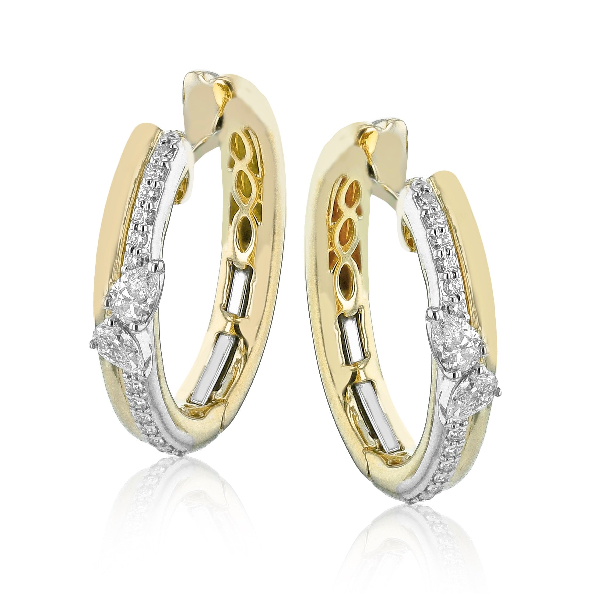 Hoop Earrings in 18k Gold with Diamonds - Simon G. Jewelry
