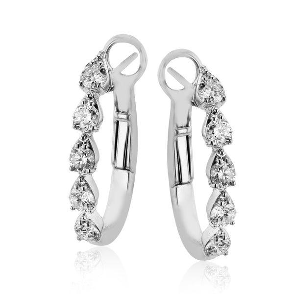 Hoop Earrings in 18k Gold with Diamonds - Simon G. Jewelry