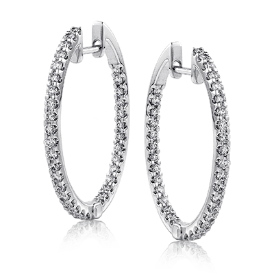 Hoop Earrings in 18k Gold with Diamonds - Simon G. Jewelry