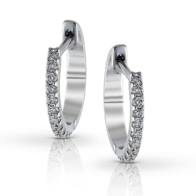 Hoop Earrings in 18k Gold with Diamonds - Simon G. Jewelry