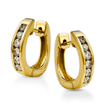 Huggie Hoop Earrings in 18k Gold with Diamonds - Simon G. Jewelry