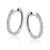 Huggie Hoop Earrings in 18k Gold with Diamonds - Simon G. Jewelry