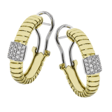 Huggie Hoop Earrings in 18K Gold with Diamonds - Simon G. Jewelry