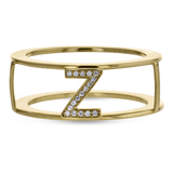 Initial Smart Ring Jacket in 14k Gold with Diamonds - Simon G. Jewelry