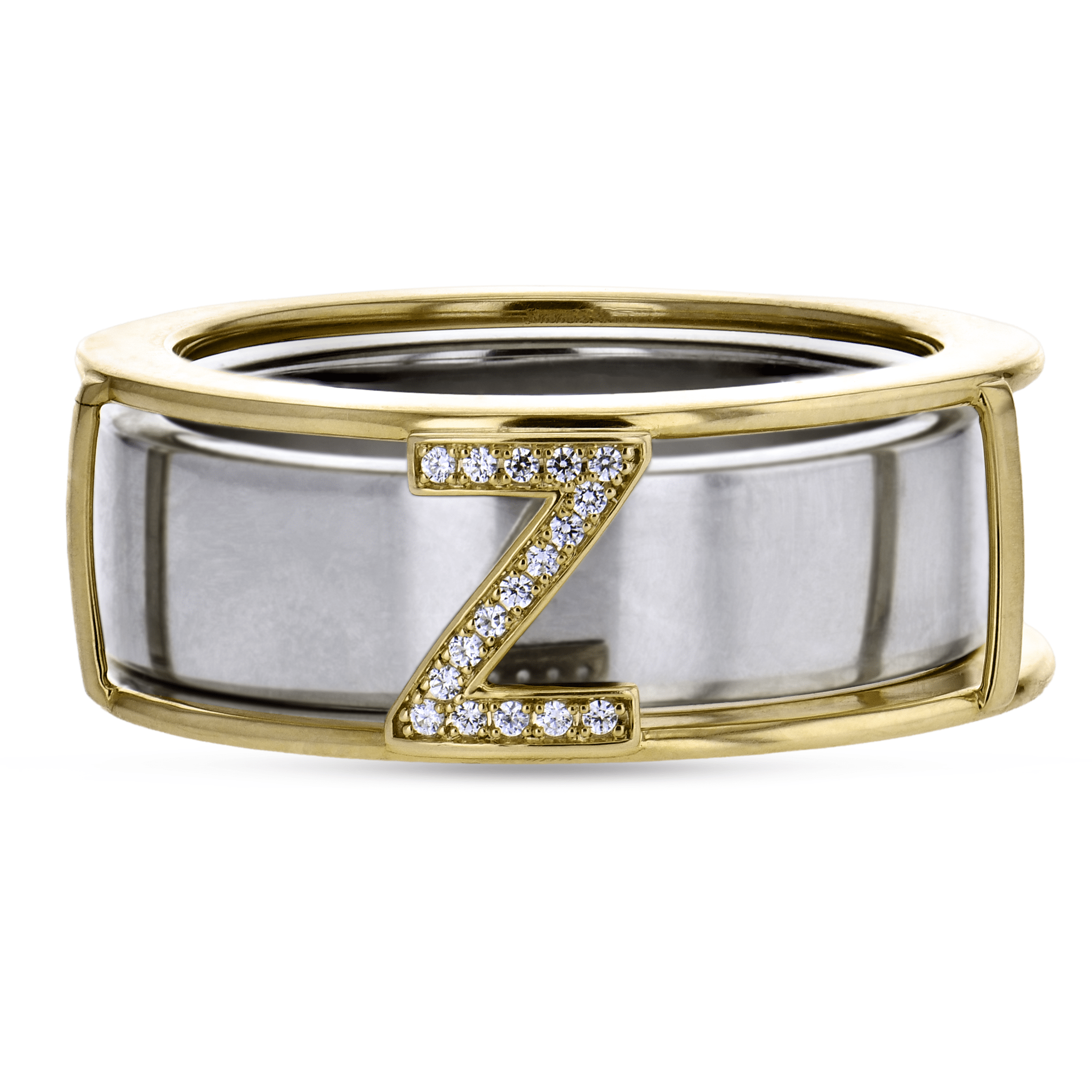 Initial Smart Ring Jacket in 14k Gold with Diamonds - Simon G. Jewelry