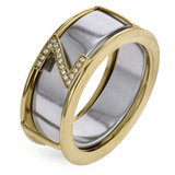 Initial Smart Ring Jacket in 14k Gold with Diamonds - Simon G. Jewelry