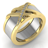 Interwoven Smart Ring Jacket in 14k Gold with Diamonds - Simon G. Jewelry