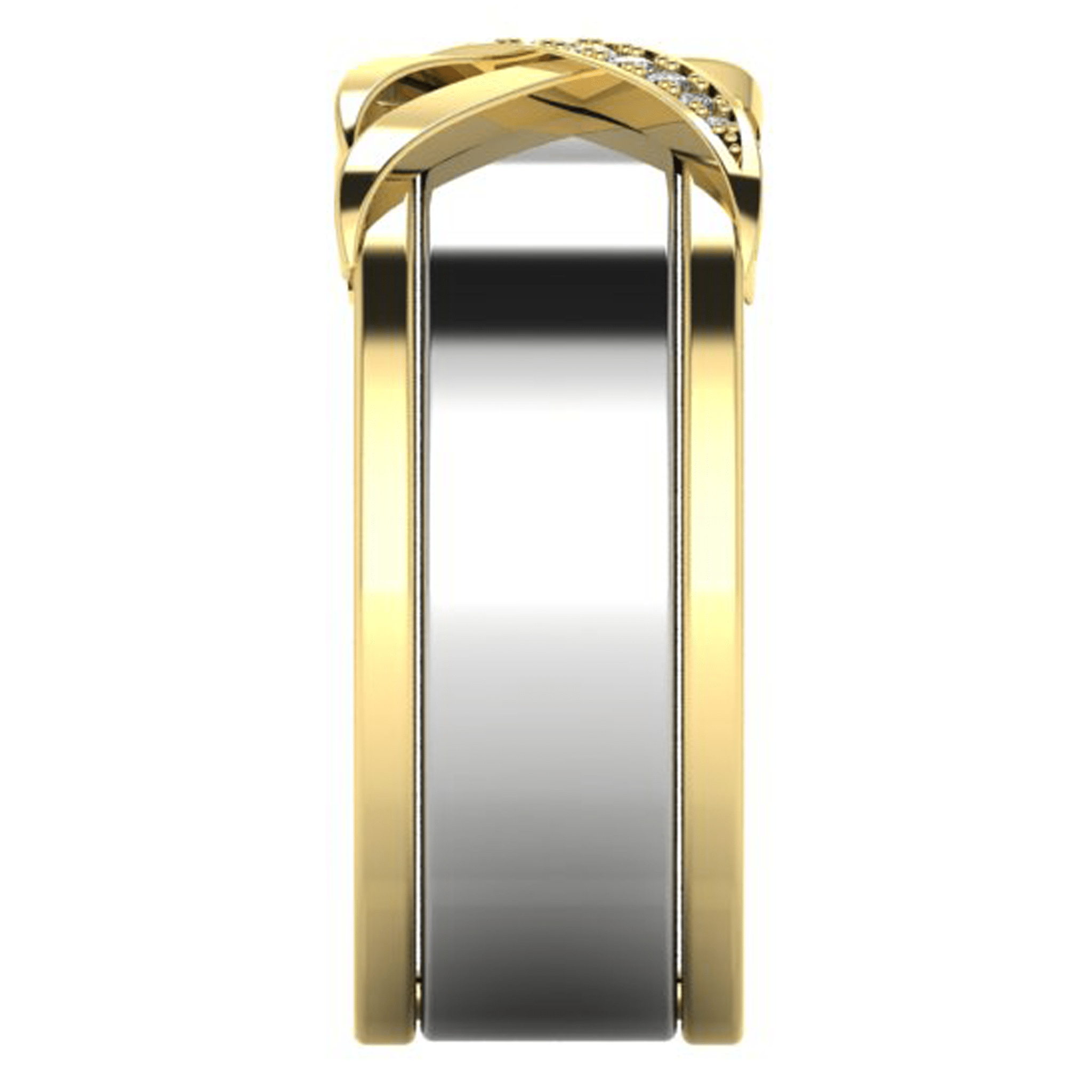 Interwoven Smart Ring Jacket in 14k Gold with Diamonds - Simon G. Jewelry