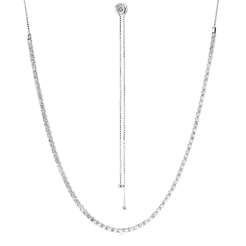 Lariat Tennis Necklace in 18k Gold with Diamonds - Simon G. Jewelry