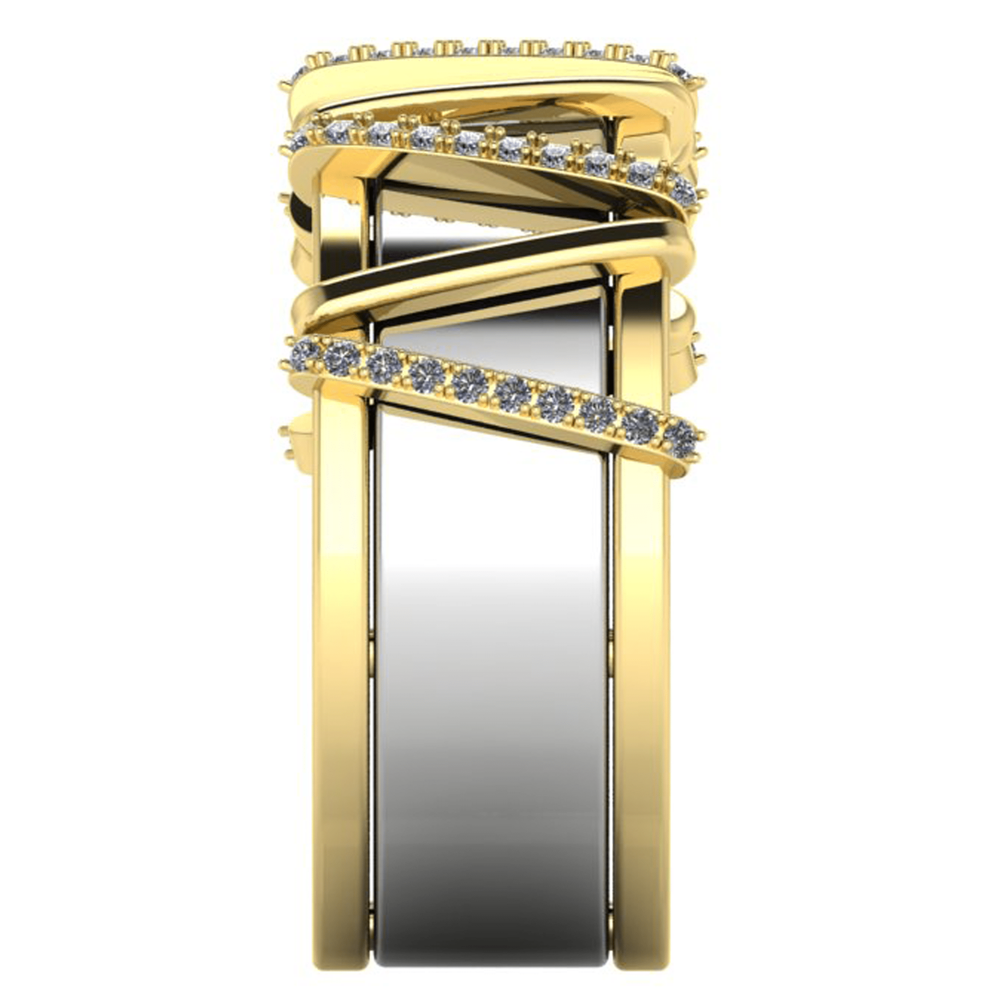 Lattice Smart Ring Jacket in 14k Gold with Diamonds - Simon G. Jewelry