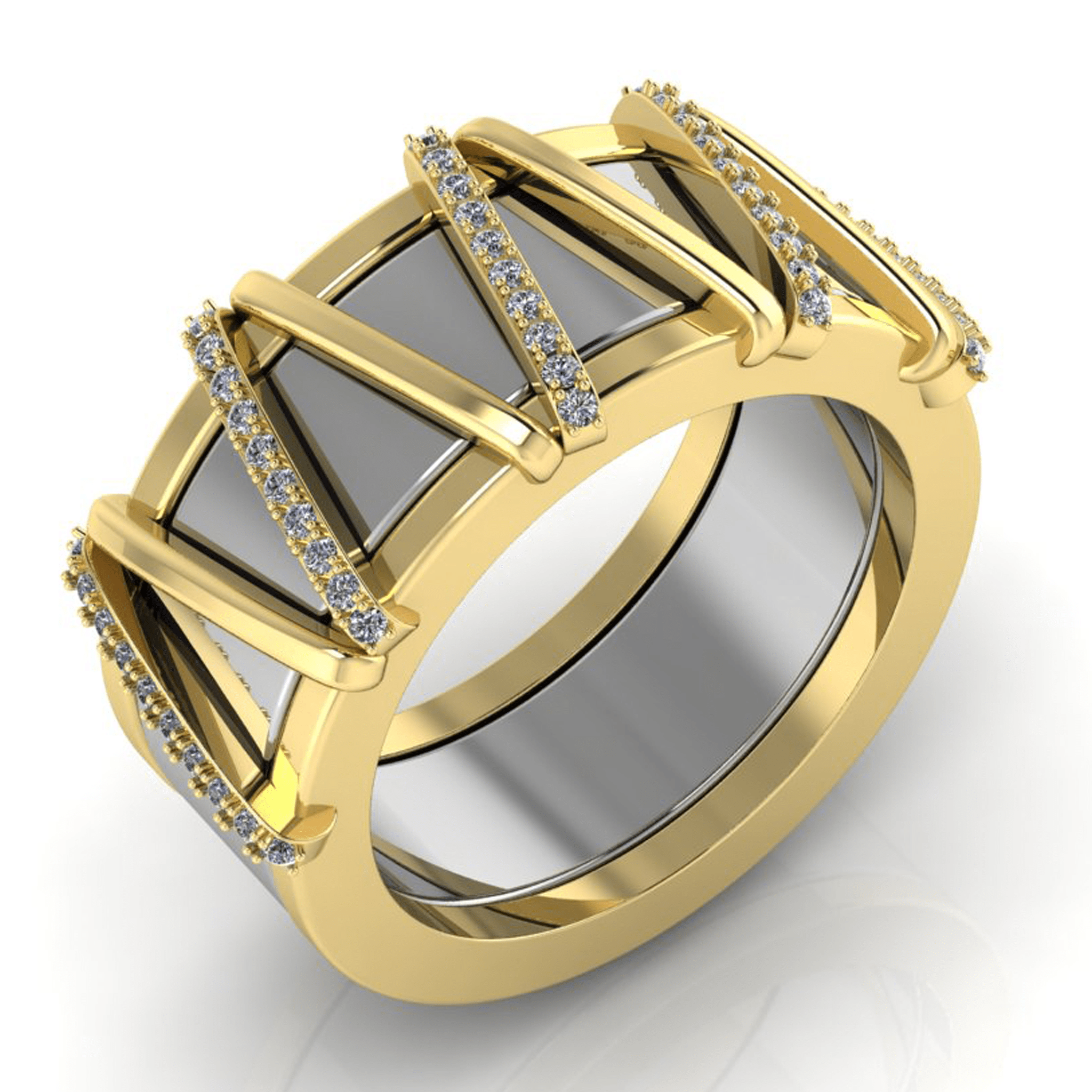 Lattice Smart Ring Jacket in 14k Gold with Diamonds - Simon G. Jewelry