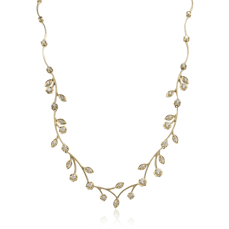 Magnificent Garden Necklace in 14k Gold with Diamonds - Simon G. Jewelry