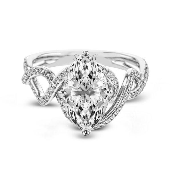 Marquise - Cut Criss - Cross Engagement Ring In 18k Gold With Diamonds - Simon G. Jewelry