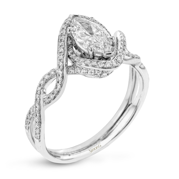 Marquise - Cut Criss - Cross Engagement Ring In 18k Gold With Diamonds - Simon G. Jewelry