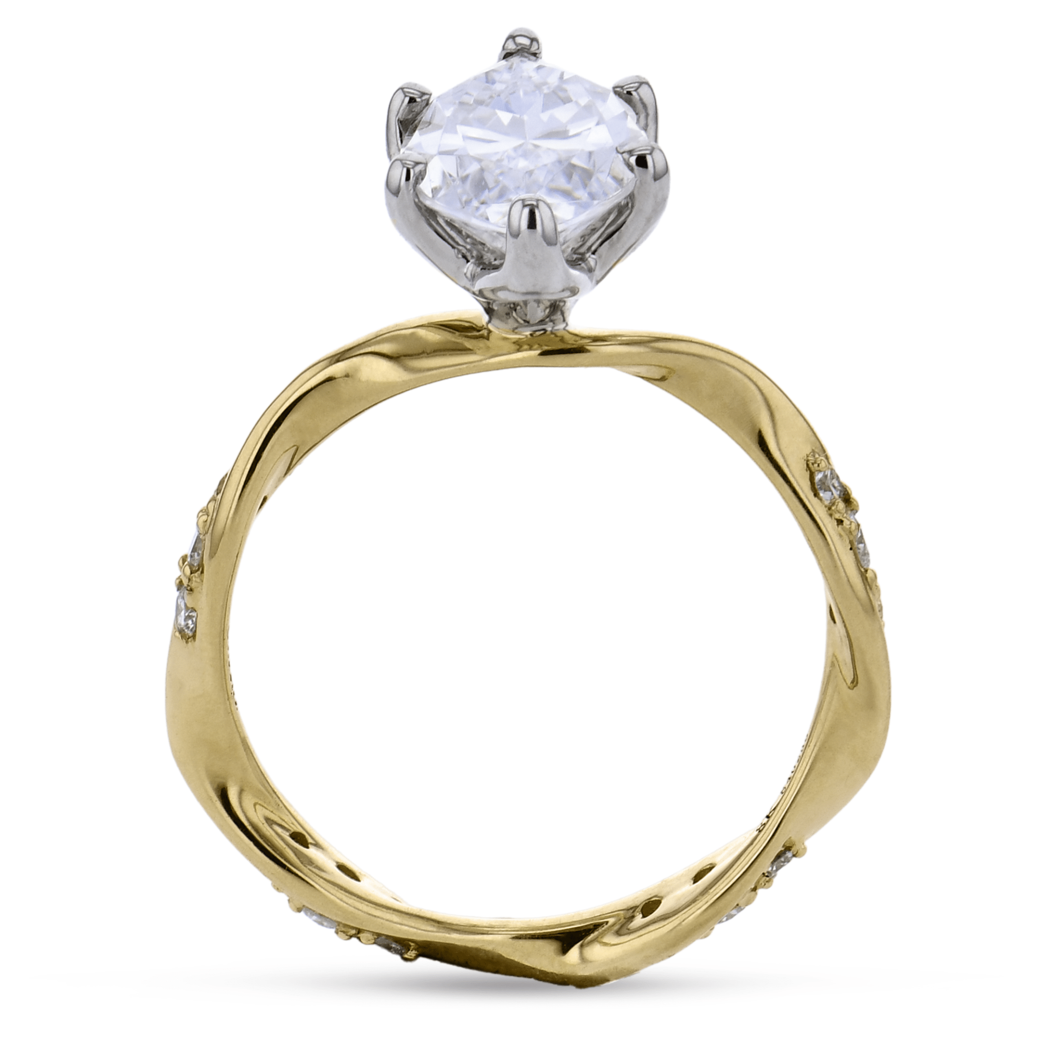 Marquise-cut Diamond Tulip Engagement Ring in 18k Gold - Simon G. Jewelry