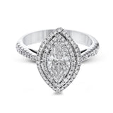 Marquise - Cut Double - Halo Engagement Ring In 18k Gold With Diamonds - Simon G. Jewelry