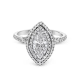 Marquise - Cut Double - Halo Engagement Ring In 18k Gold With Diamonds - Simon G. Jewelry