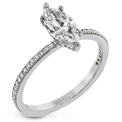 Marquise - cut Engagement Ring & Matching Wedding Band in 18k Gold with Diamonds - Simon G. Jewelry