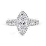 Marquise - Cut Halo Engagement Ring In 18k Gold With Diamonds - Simon G. Jewelry