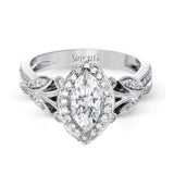 Marquise - Cut Halo Engagement Ring In 18k Gold With Diamonds - Simon G. Jewelry