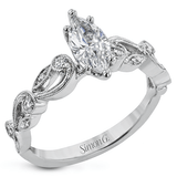 Marquise - cut Trellis Engagement Ring & Matching Wedding Band in 18k Gold with Diamonds - Simon G. Jewelry