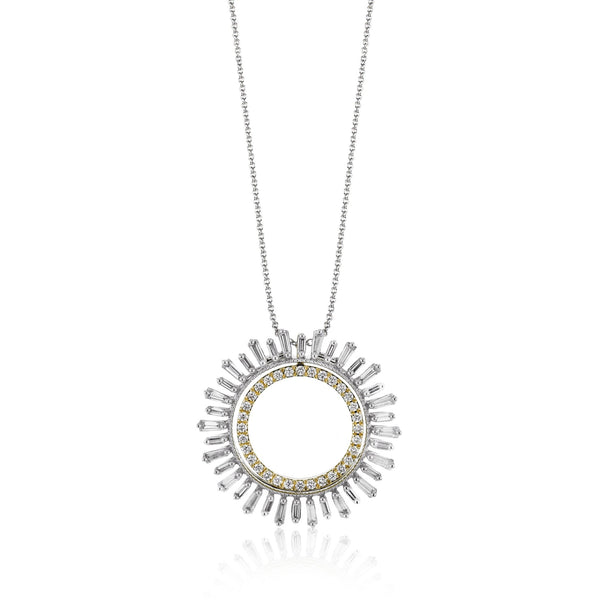 Medallion Pendant Necklace in 18k Gold with Diamonds - Simon G. Jewelry