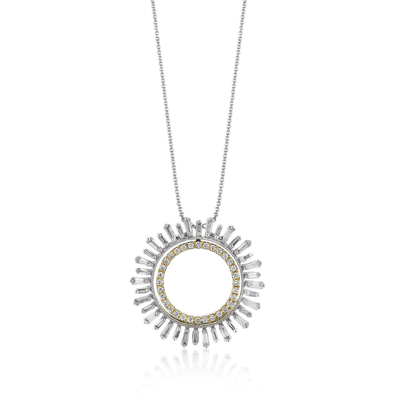 Medallion Pendant Necklace in 18k Gold with Diamonds - Simon G. Jewelry