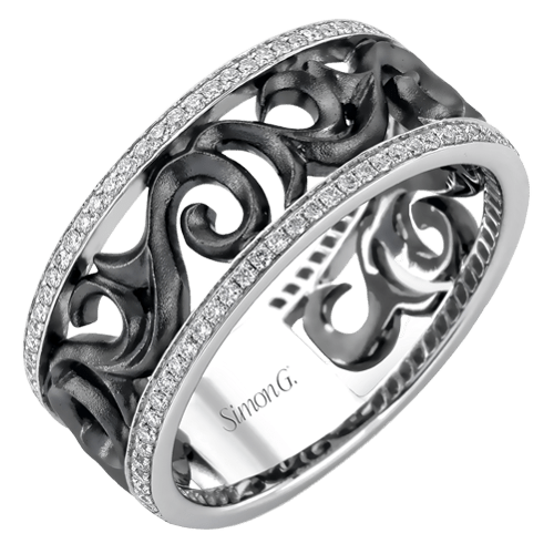 Men Ring in 14k Gold with Diamonds - Simon G. Jewelry