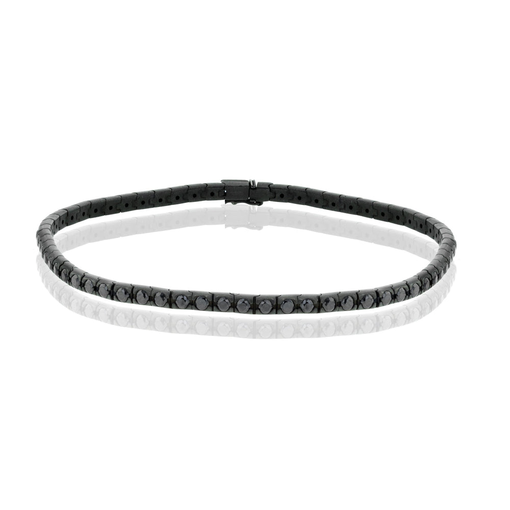 Men s Bracelet in 14K Black Gold with Black Diamonds