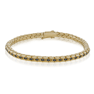 Men's Bracelet In 14k Gold With Black Diamonds – Simon Jewelry