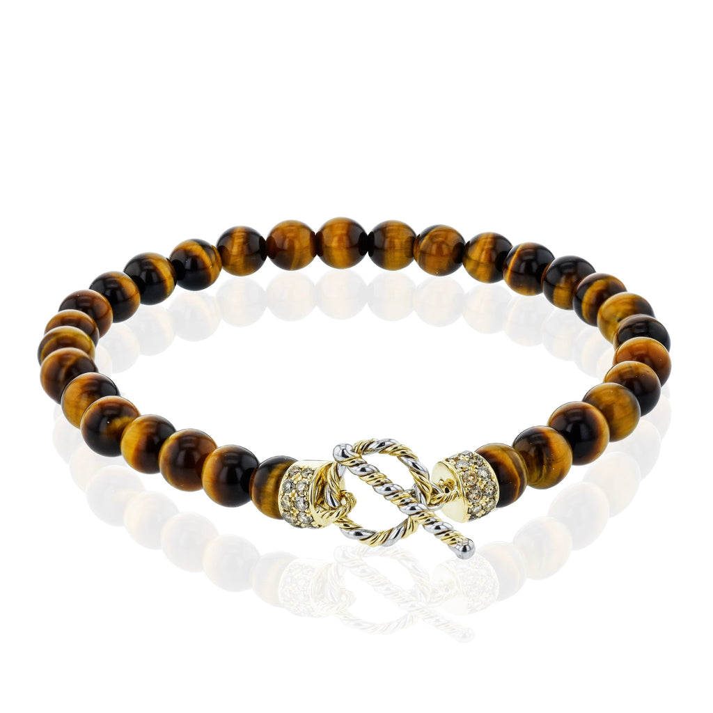 Men's Bracelet In 14k Gold With Black Diamonds – Simon Jewelry