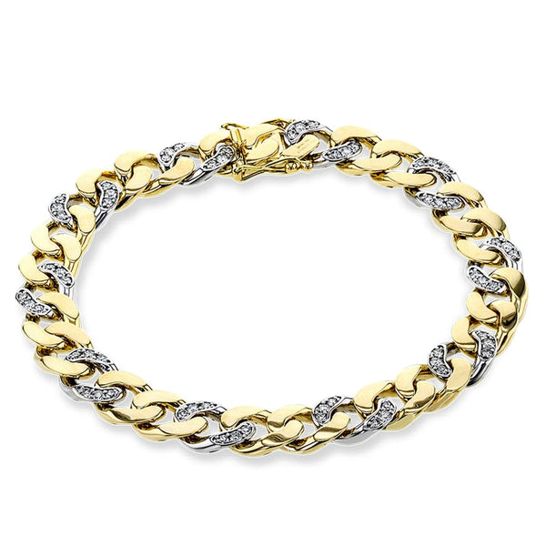 Men's Bracelet In 18k Gold With Diamonds – Simon Jewelry
