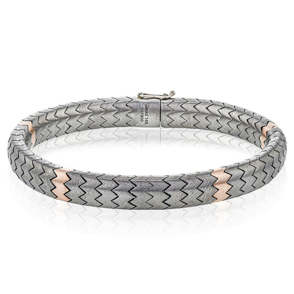 Men's Titanium Bracelet in 14k Gold – Simon Jewelry