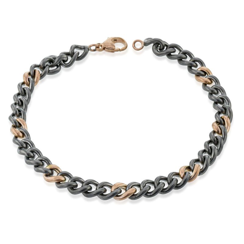 Men's Titanium Bracelet In 14k Gold - Simon G. Jewelry