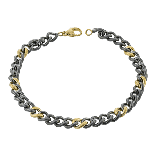 Men's Titanium Bracelet In 14k Gold - Simon G. Jewelry