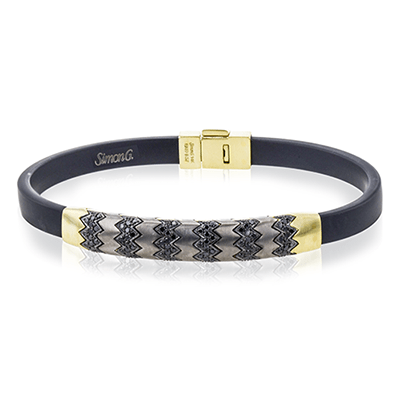 Men's Titanium Bracelet In 14k Gold With Black Diamonds - Simon G. Jewelry